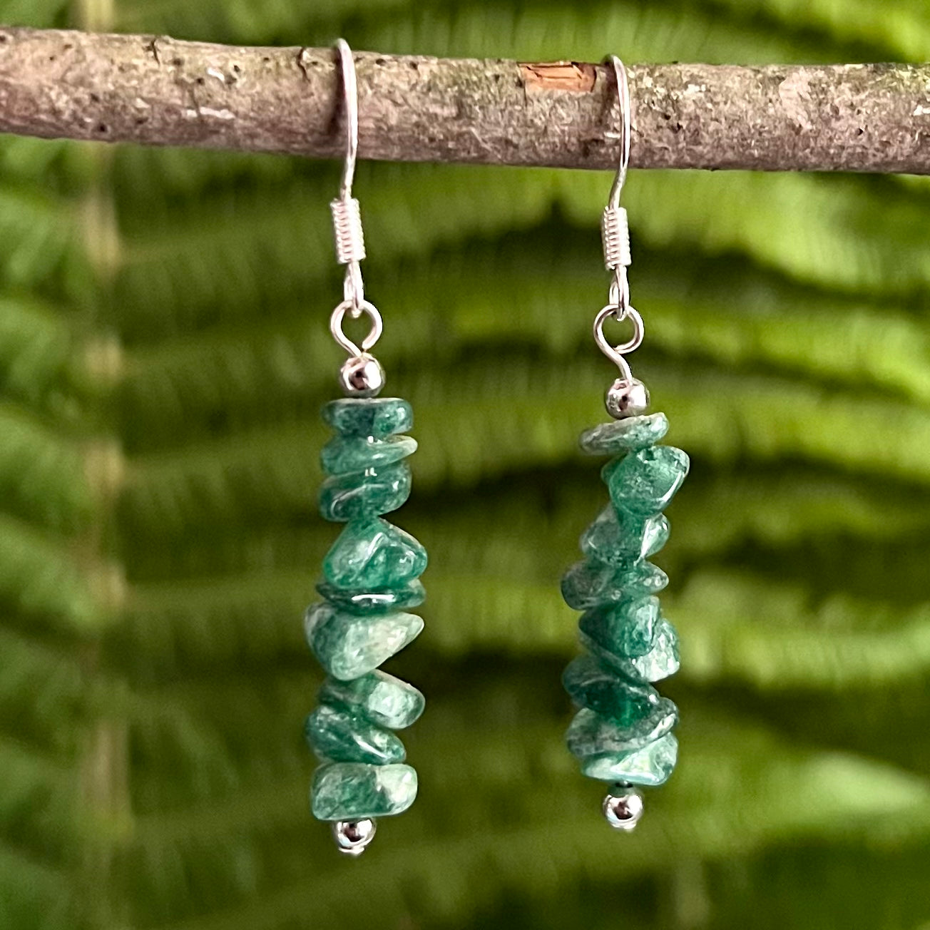 Earrings - Birch pendants made of jade