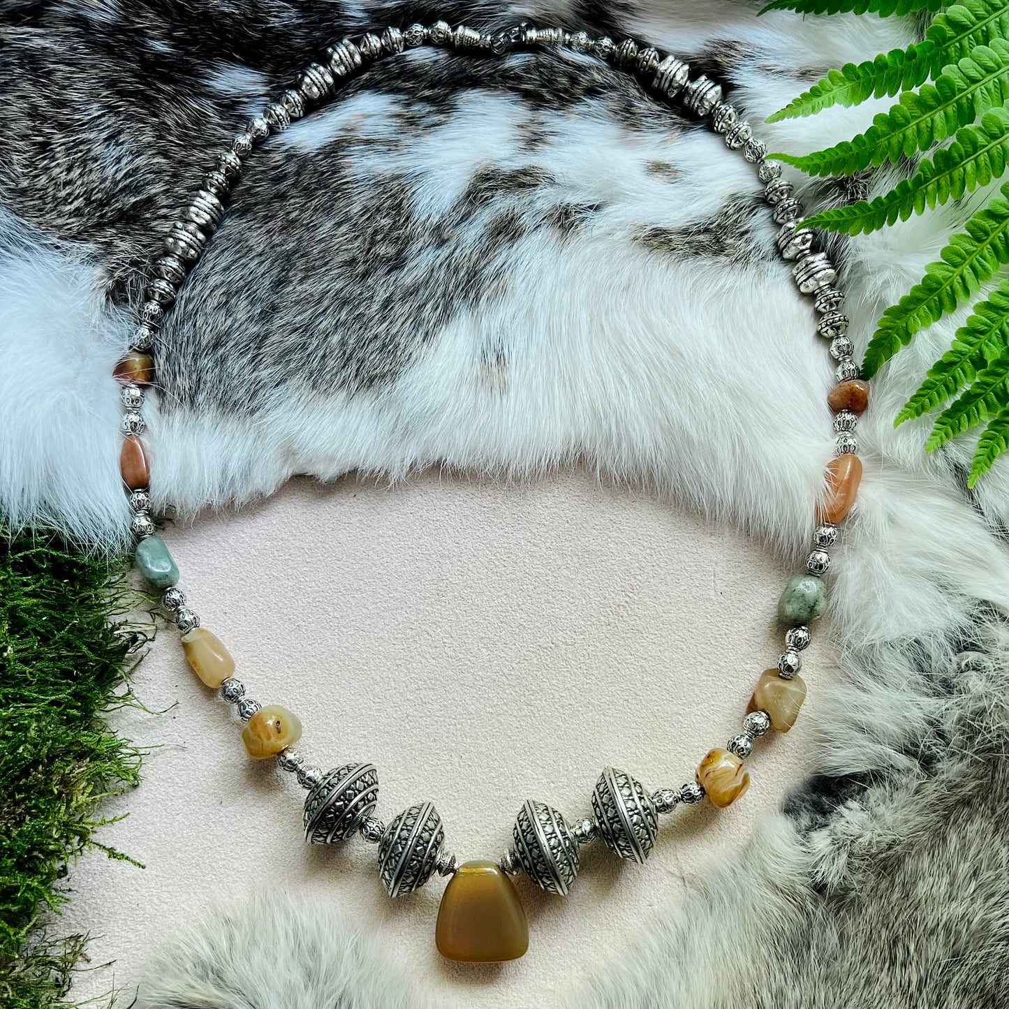 Necklace - Brisingam with jasper