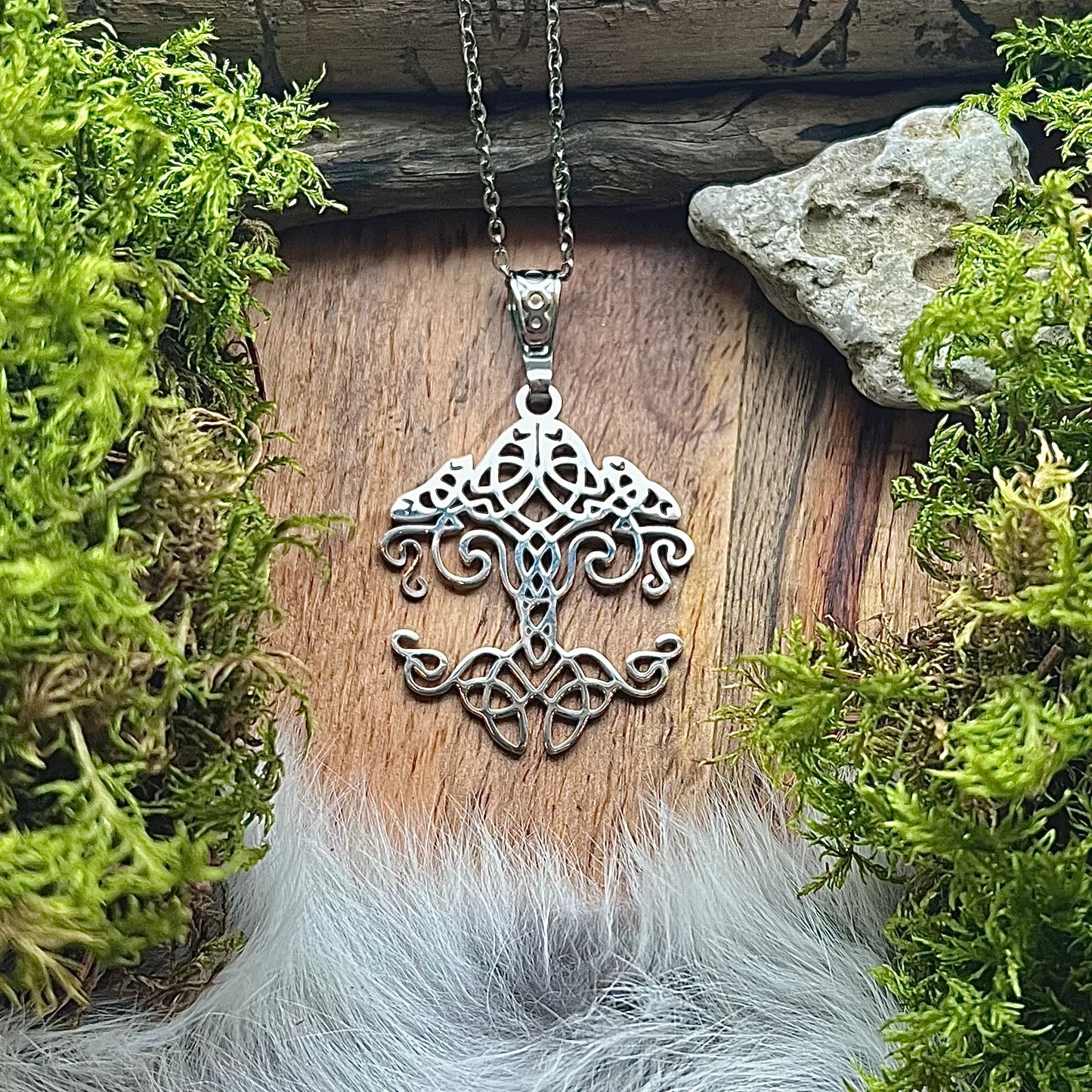 Necklace with Yggdrasil in Celtic pattern