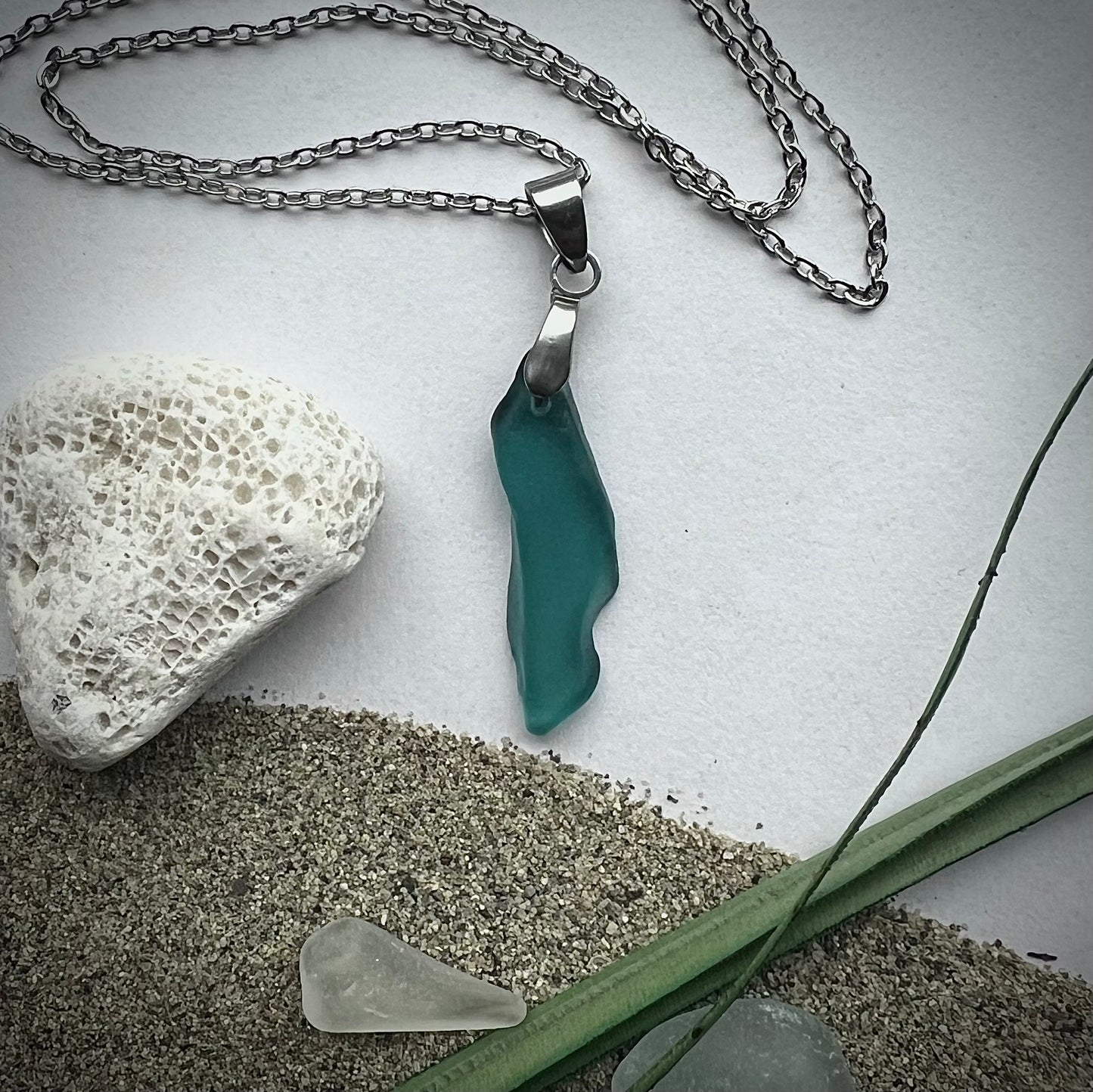 Necklace made of Swedish beach glass