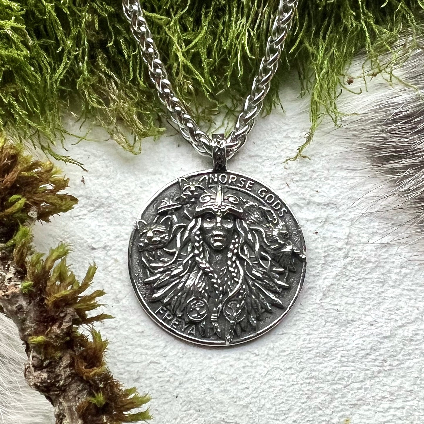 Necklace - Locket with Freya and Vegvisir