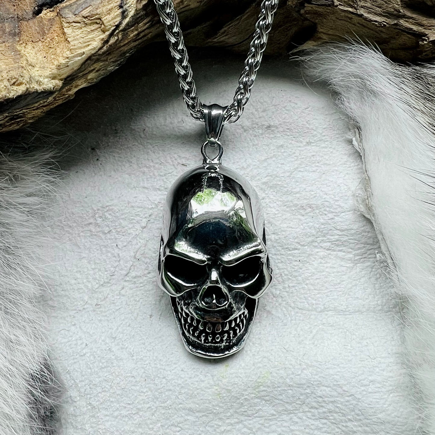 Necklace with large skull
