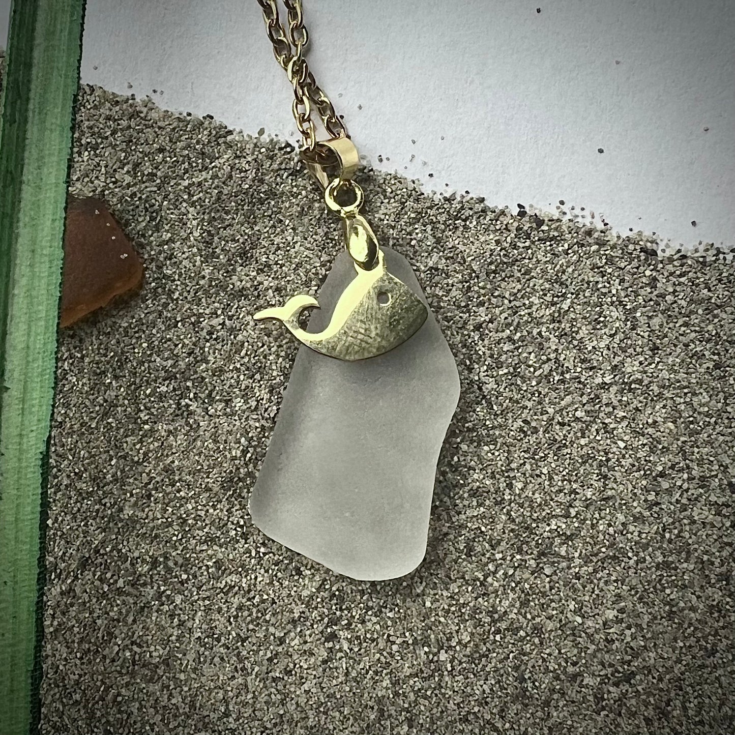 Necklace made of Swedish beach glass