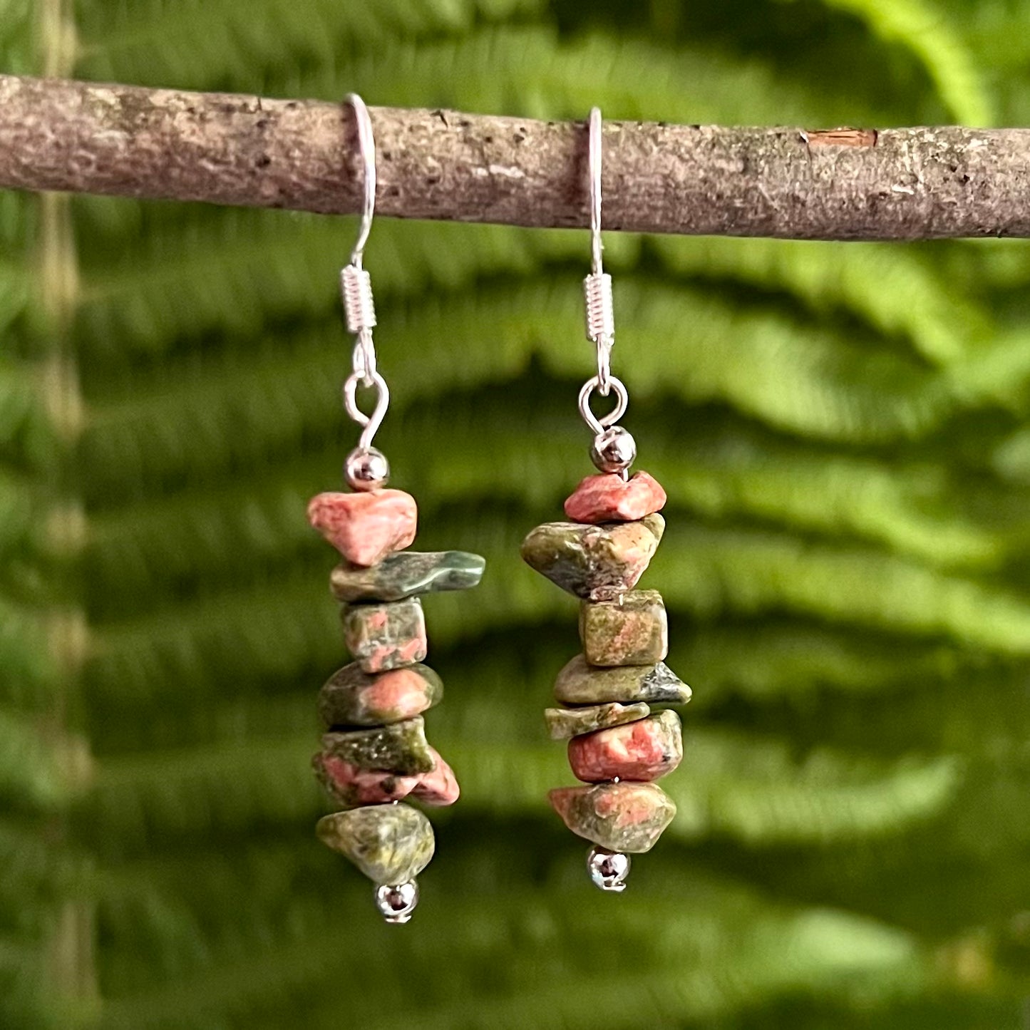 Earrings - Birch earrings made of unakit
