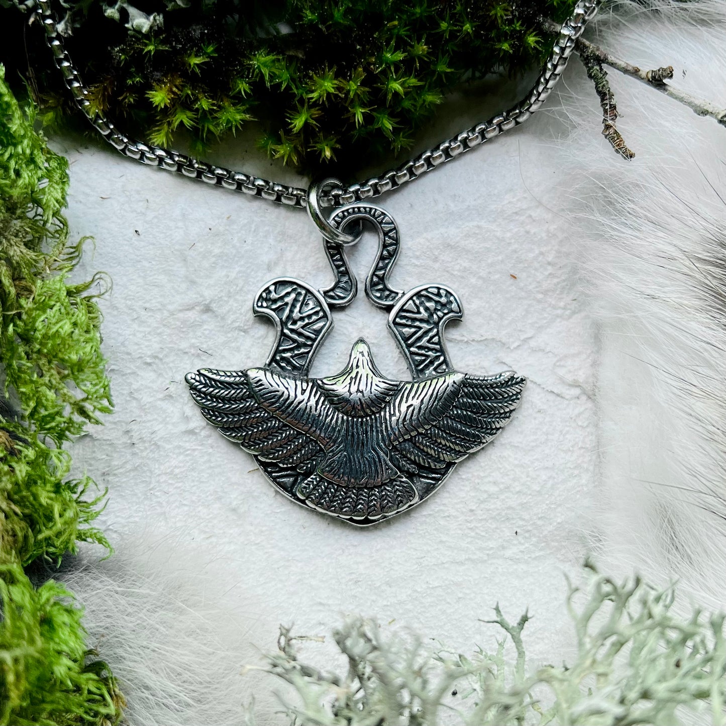 Necklace with flying eagle, Celtic