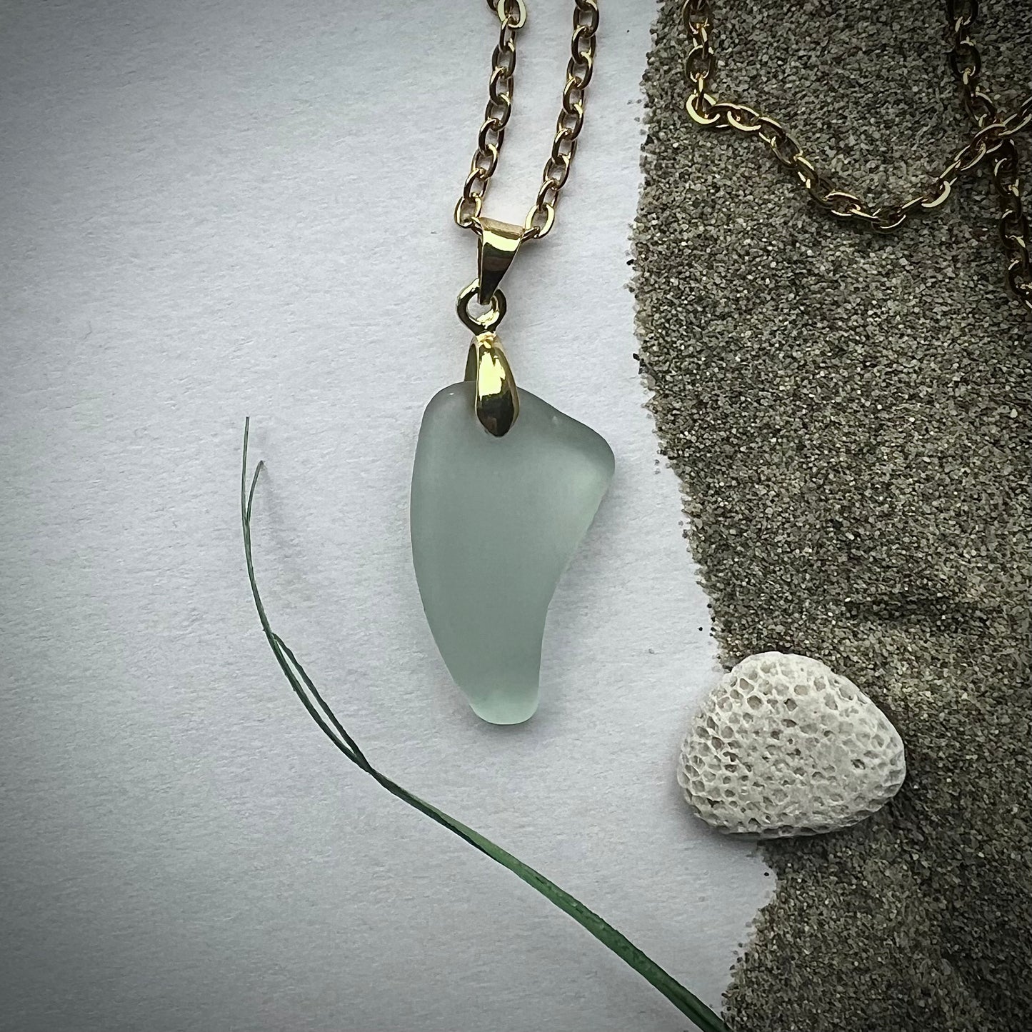 Necklace made of Swedish beach glass