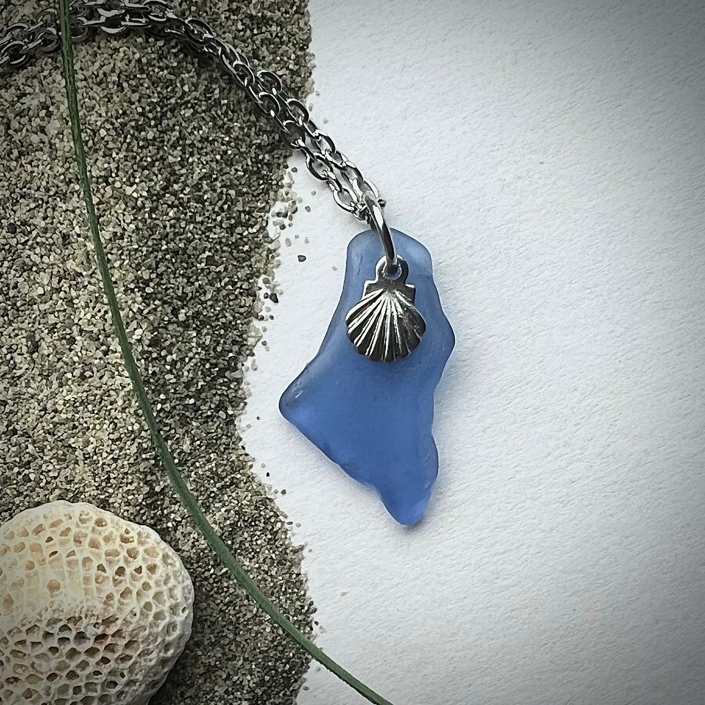 Necklace made of Swedish beach glass