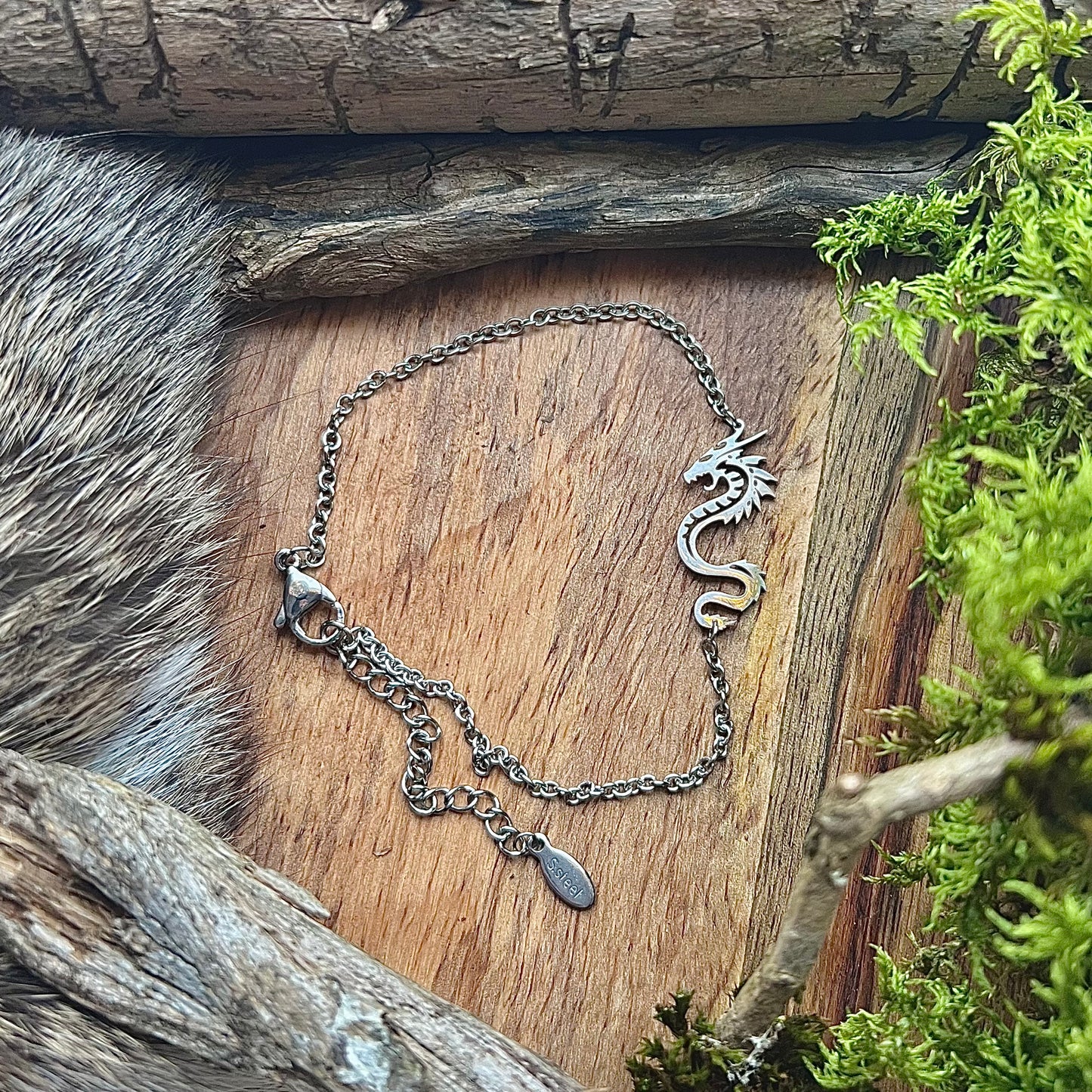Stainless steel bracelet with the Midgard Serpent