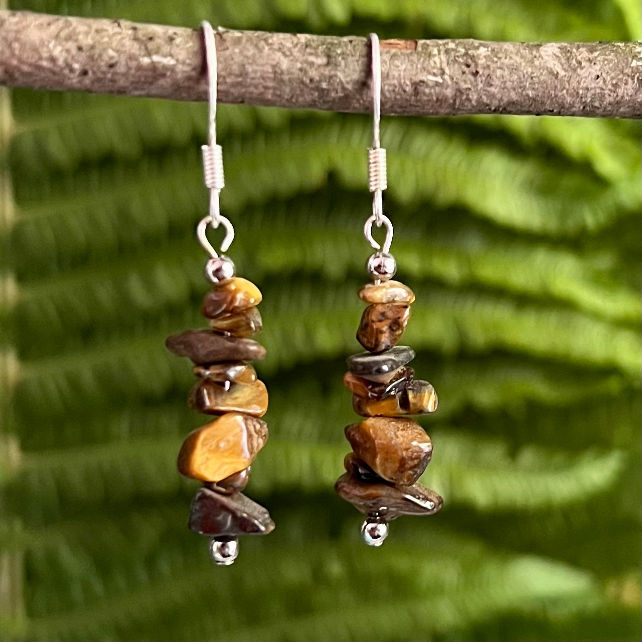 Earrings - Birch earrings of tiger's eye