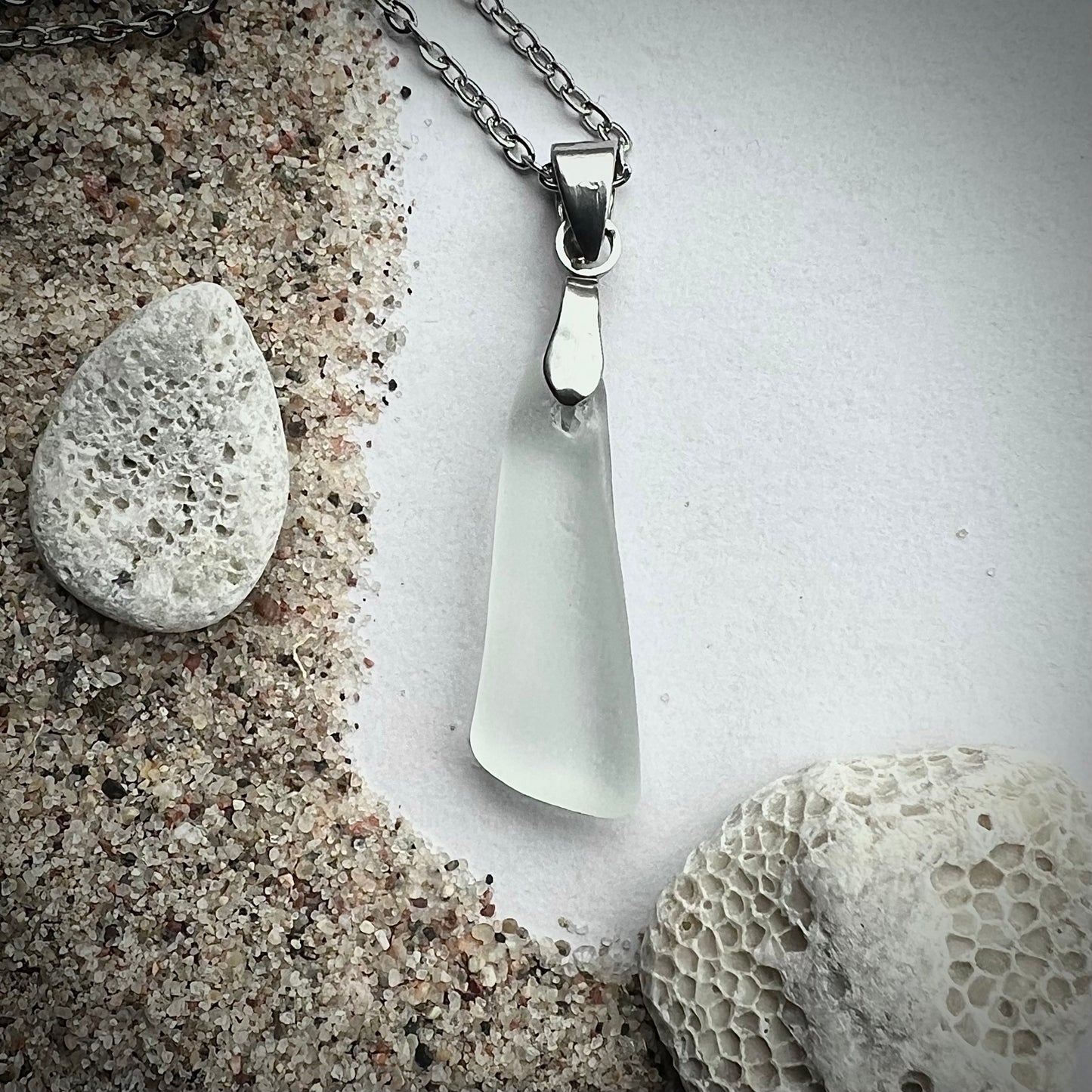 Necklace made of Swedish beach glass