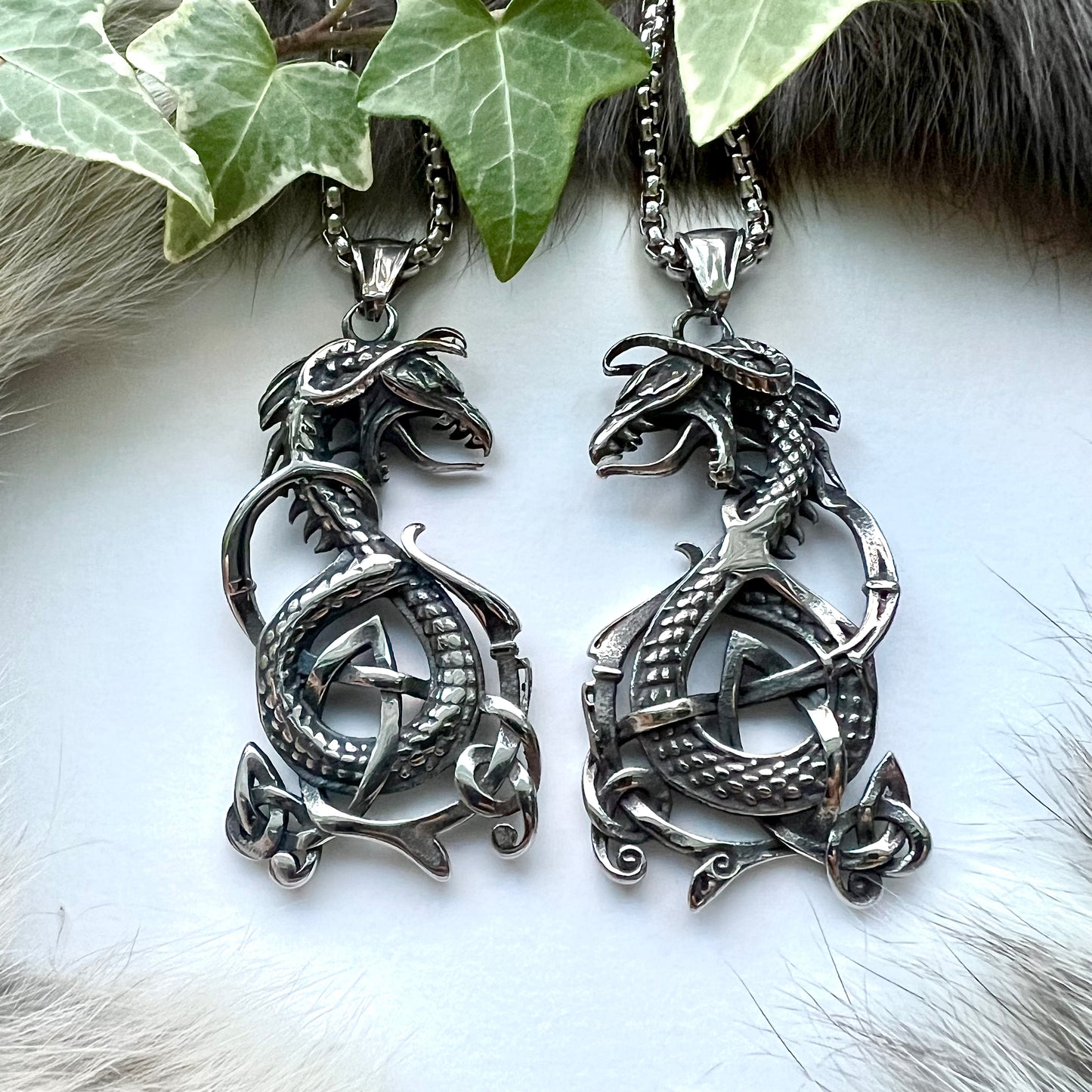 Necklace with the Midgard Serpent. Double-sided.