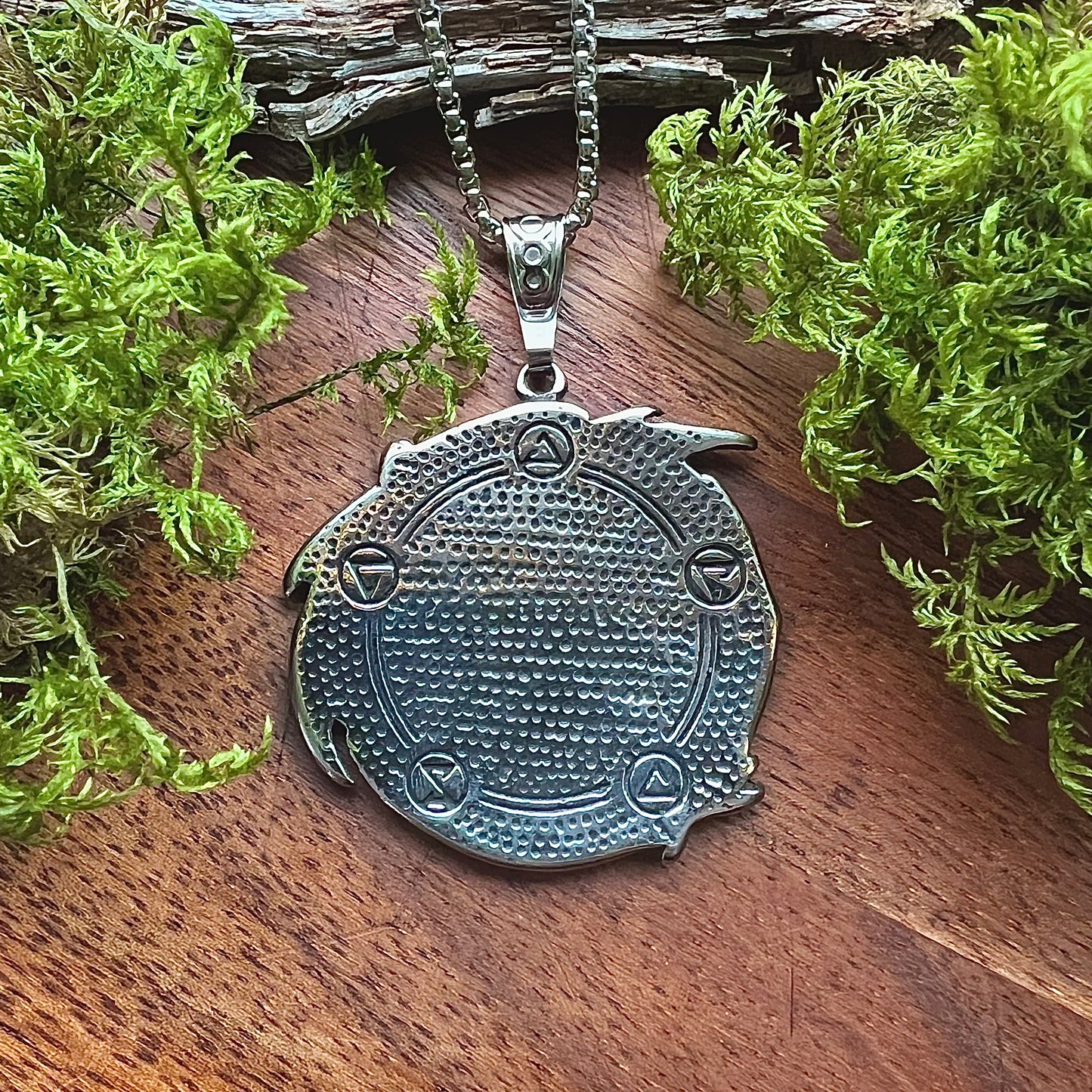Necklace with Fenris wolf in stainless steel