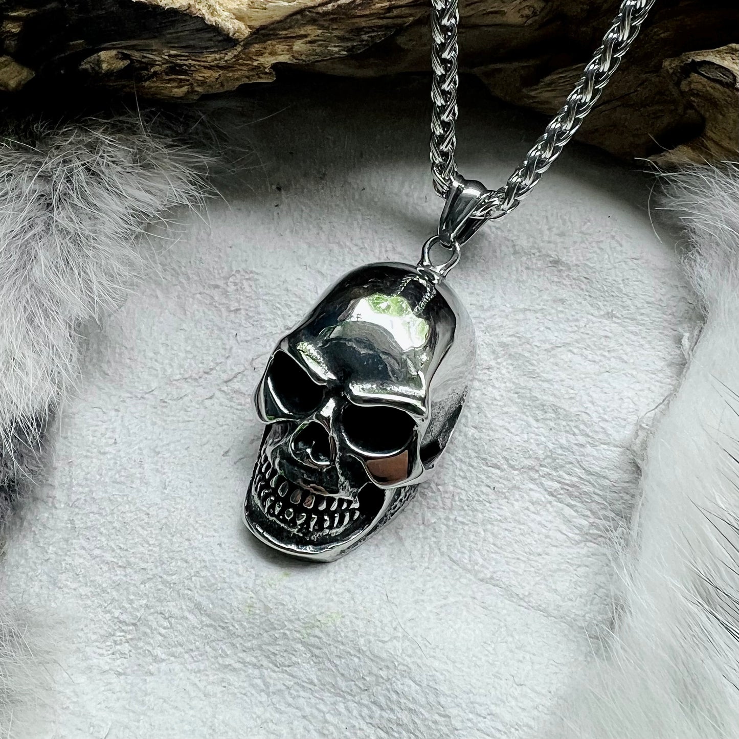 Necklace with large skull