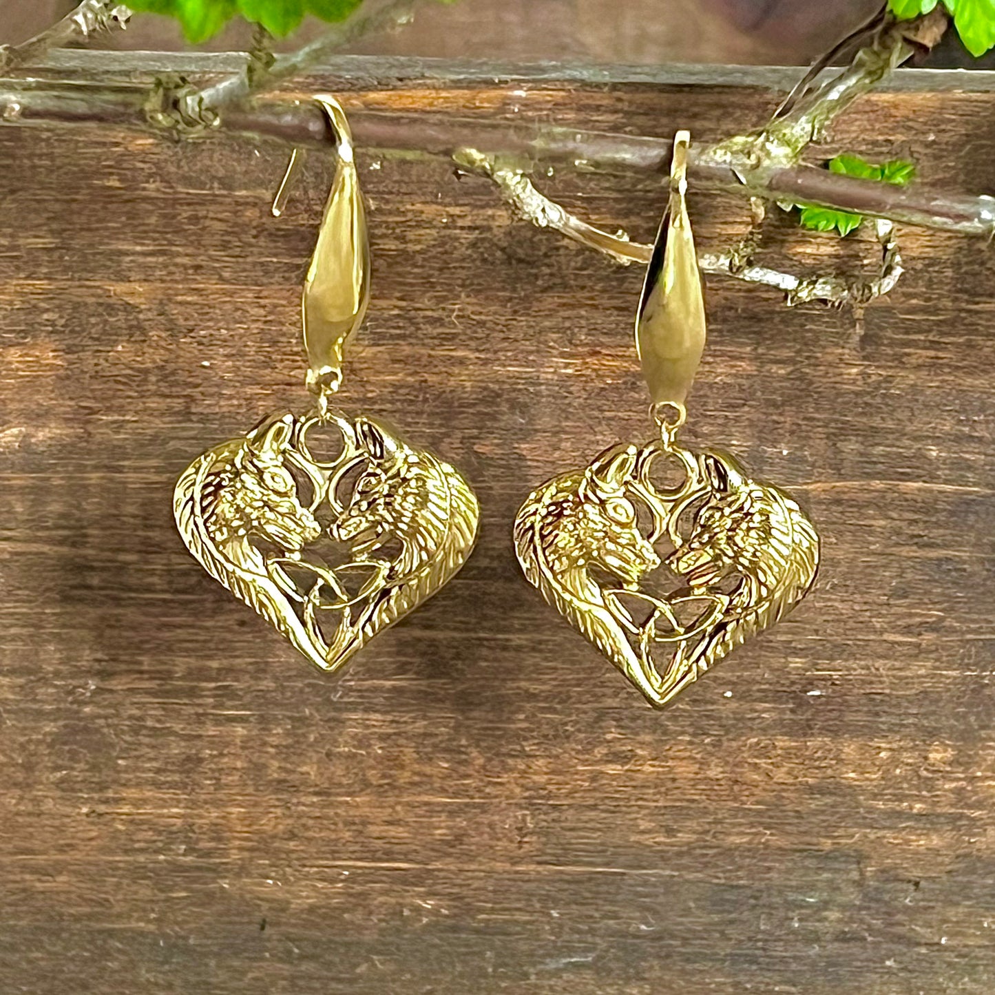 Earrings with Gere and Freke in gold-colored, stainless steel