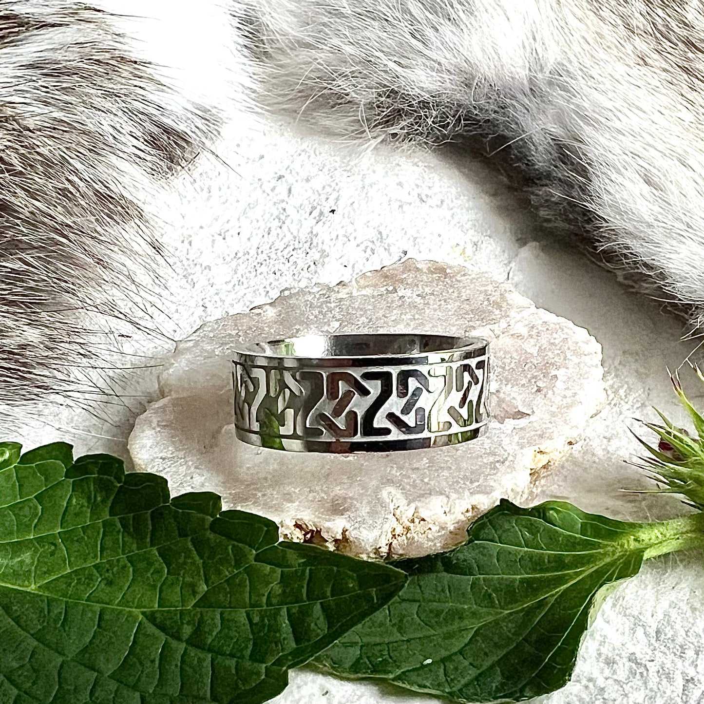 Ring - Celtic band in etched steel