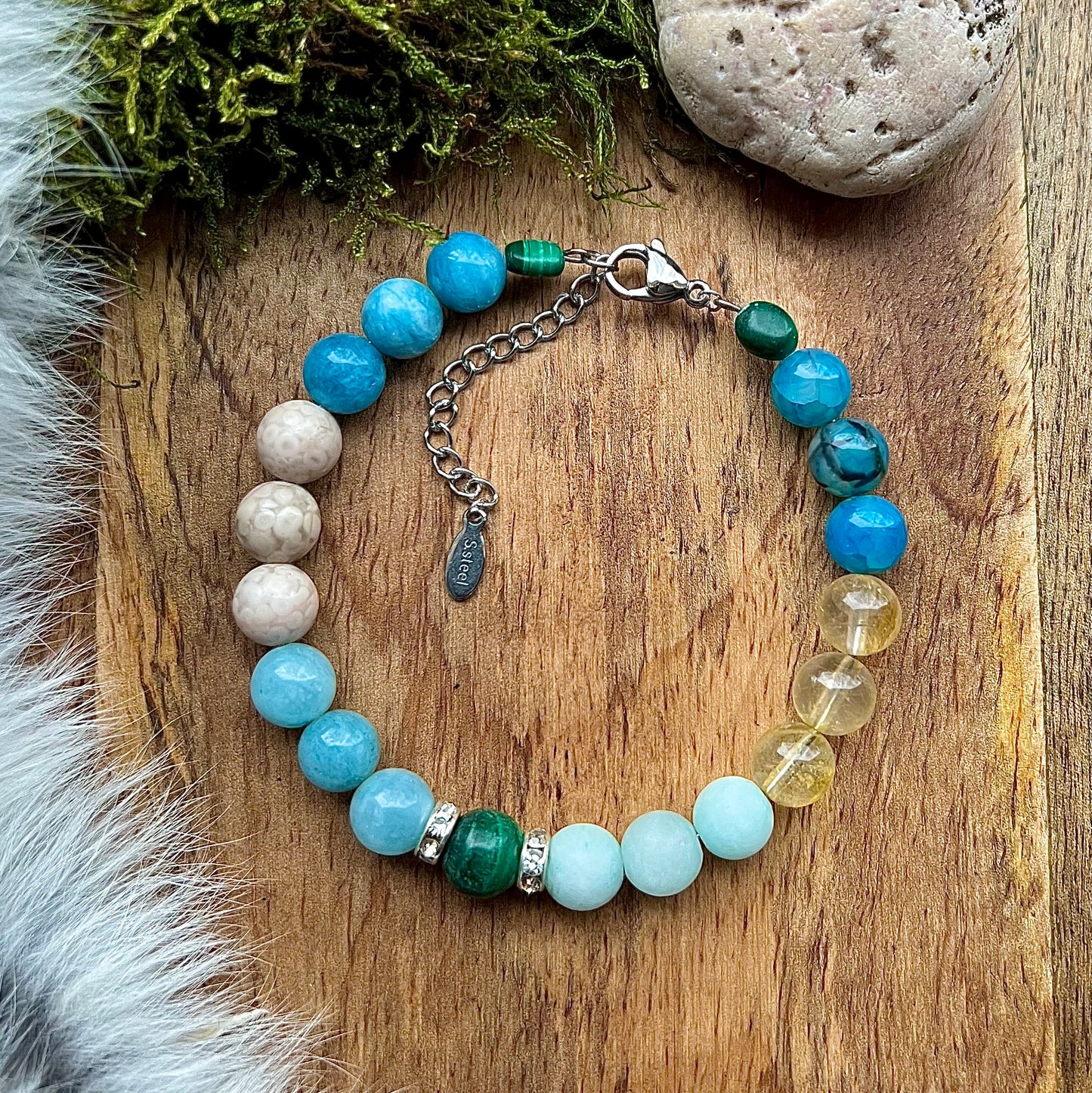 Bracelet with crystal - "Fire soul"