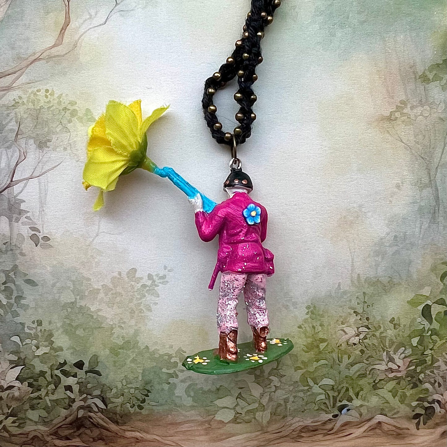 Peace soldier with yellow flower
