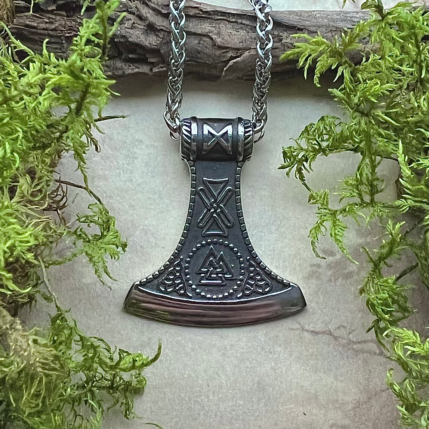 Necklace with battle axe