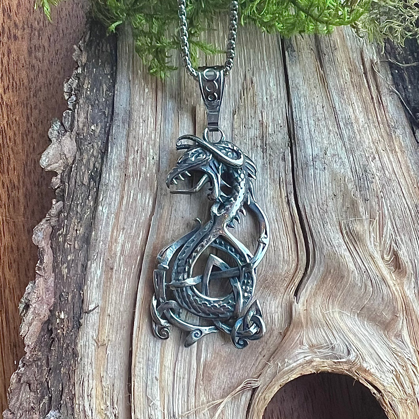 Necklace with the Midgard Serpent. Double-sided.