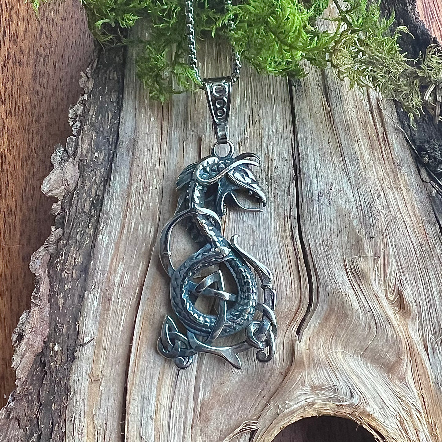 Necklace with the Midgard Serpent. Double-sided.