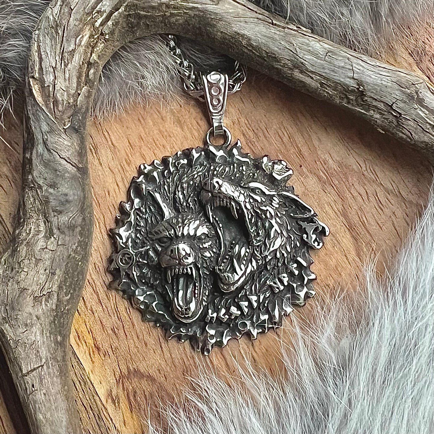 Necklace with Odin's wolves Gere and Freke