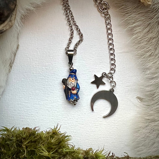 Necklace with wizard - handmade ceramic pendant from Peru