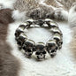 Bracelet with large steel skulls