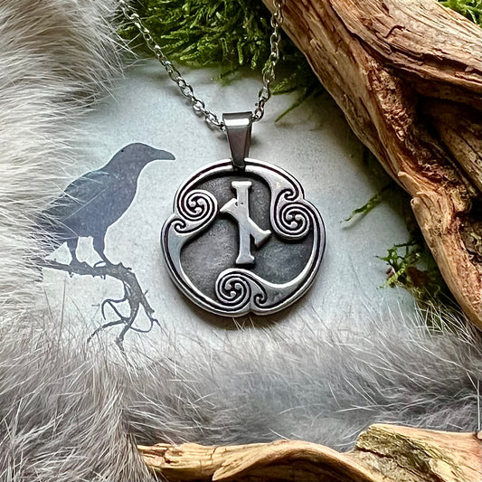 Halsband med runan NaudiR i rostfritt stål