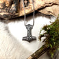 Necklace - Thor’s hammer with viking and wolves