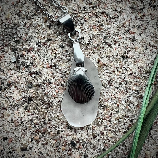 Necklace made of Swedish beach glass