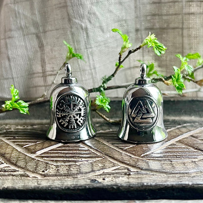 Guardian Bell i rostfritt stål med Vegvisir eller Valknut