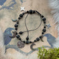 Kristallarmband med svart lavasten, fasettslipad onyx och månens faser