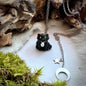 Necklace with cat - handmade ceramic pendant from Peru