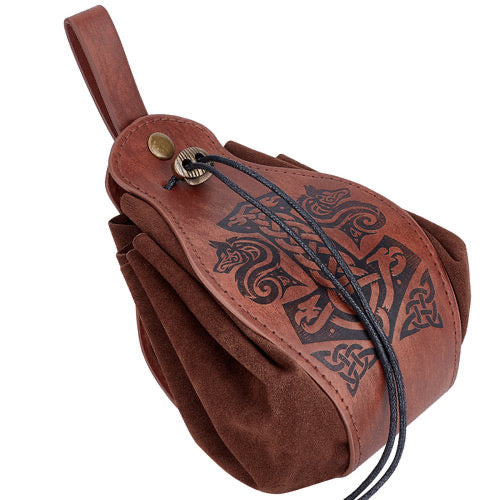 Belt bag in leather with Thor’s hammer