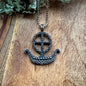 Necklace - Viking ship with solar cross