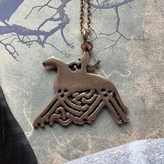 Vikingasmycke halsband med Oden och Sleipner. Stor modell.