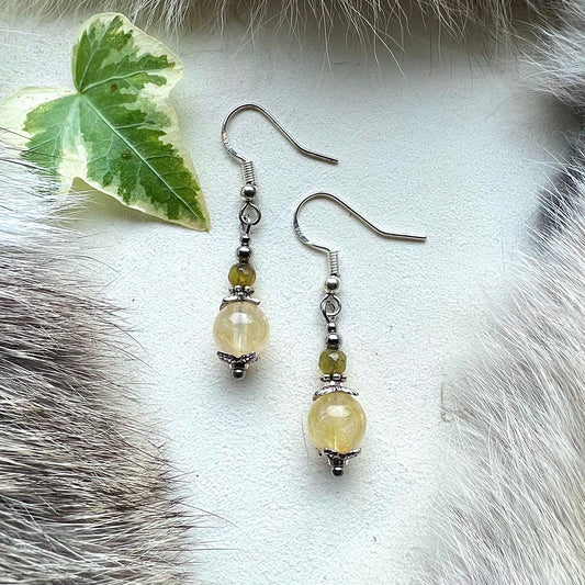 Earrings with citrine and silver