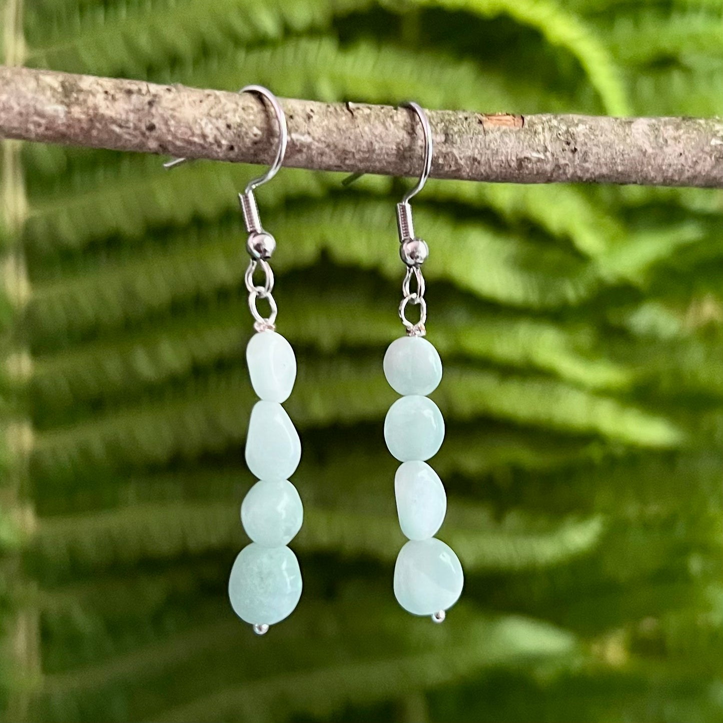 Earrings - Birch pendants of light larimar