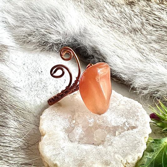 Ring - Red jasper and twisted copper wire