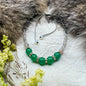 Bracelet with aventurine and faceted gray agate