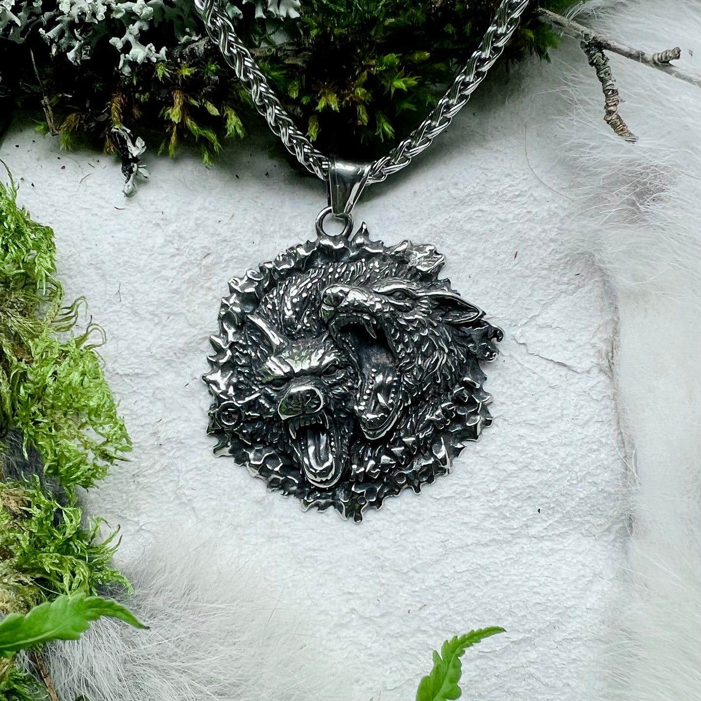 Necklace with Odin's wolves Gere and Freke