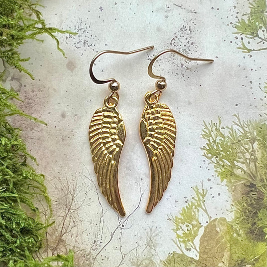 Vikingasmycke örhängen med valkyrias vingar, guld