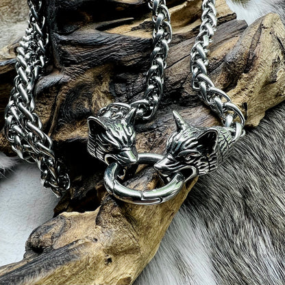 Necklace with Odin's wolves and openable ring