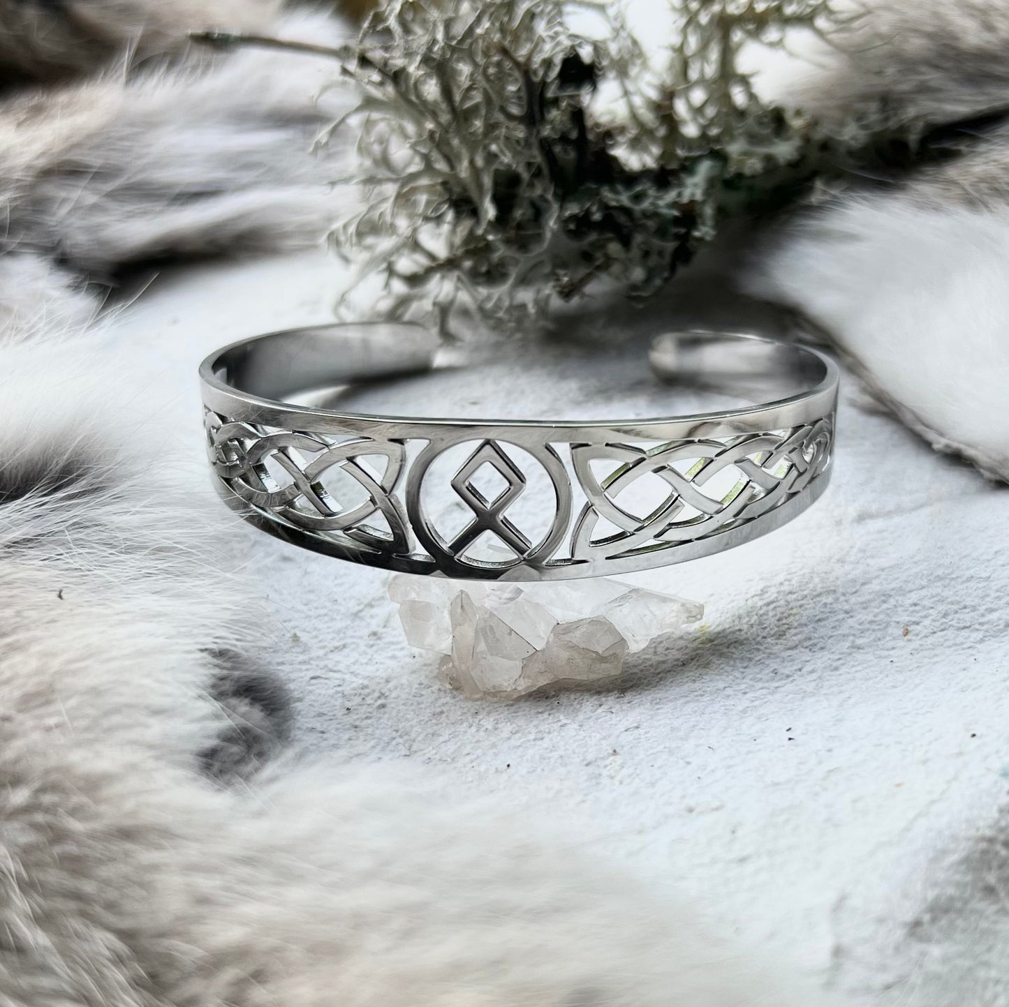 Cuff bracelet with the Odal rune