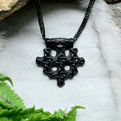 Necklace - Thor’s hammer "Hiddensee" in black steel