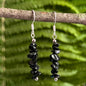 Earrings - Birch earrings of black agate