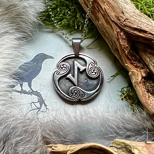 Halsband med runan EihwaR i rostfritt stål