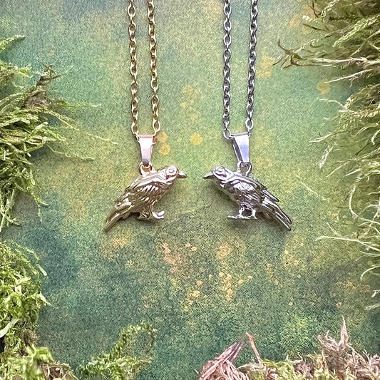 Necklace with small raven