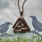 Vikingasmycke halsband med Valknut i brons