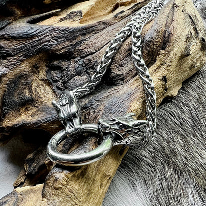 Necklace with the dragon Nidhögg and openable ring